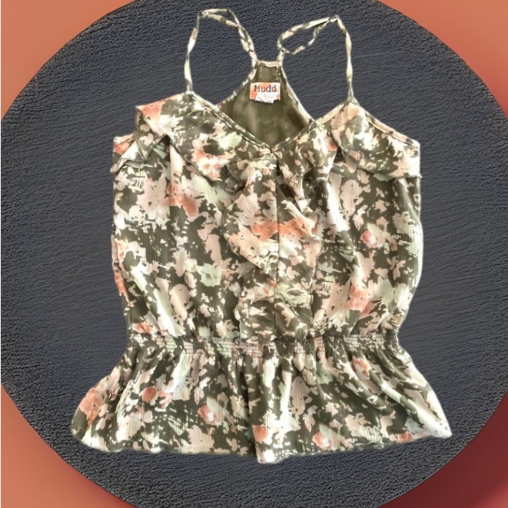 Mudd Floral Ruffle Chiffon Tank - Picture 3 of 11